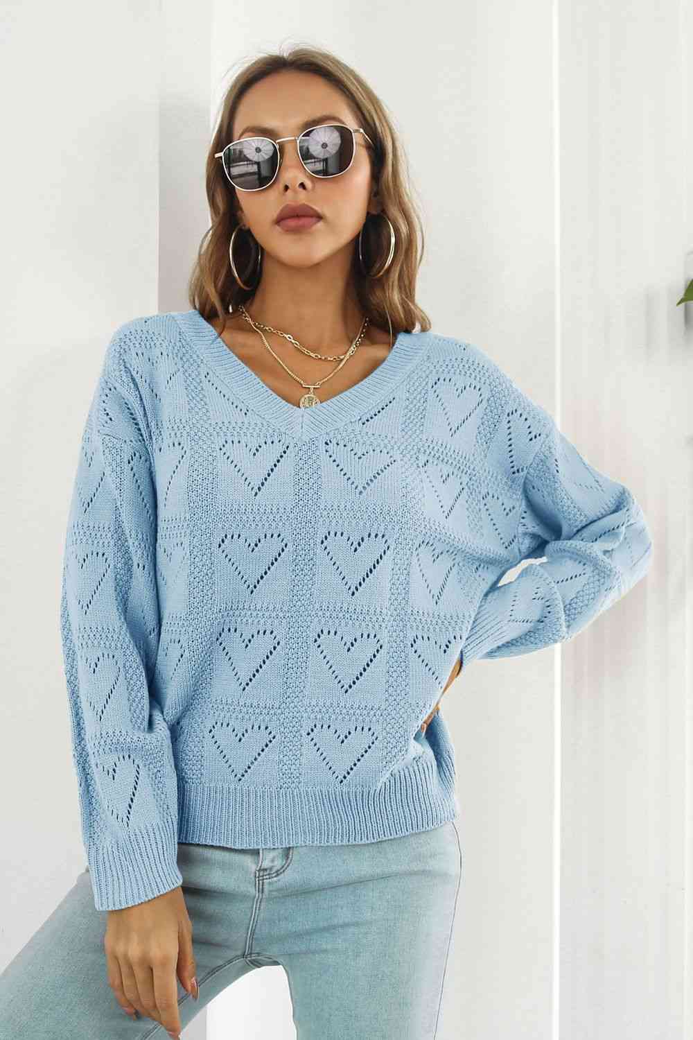 V-Neck Drop Shoulder Sweater